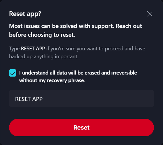 Delete Profile Once ready, tick the 'I understand the data will be erased' checkbox if agreeable.