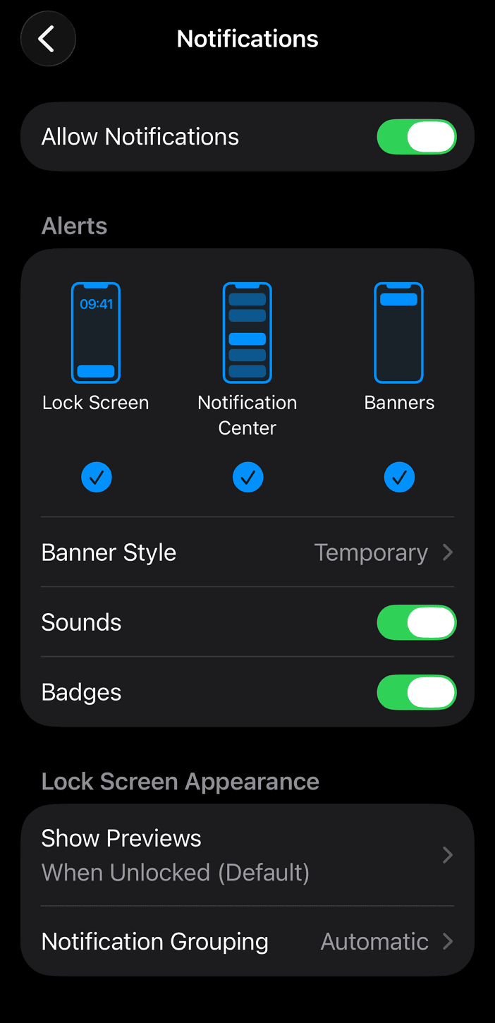 Notifications · Mobile Open your device 'Settings' / 'Apps' / 'Keet' / 'Notifications'.
